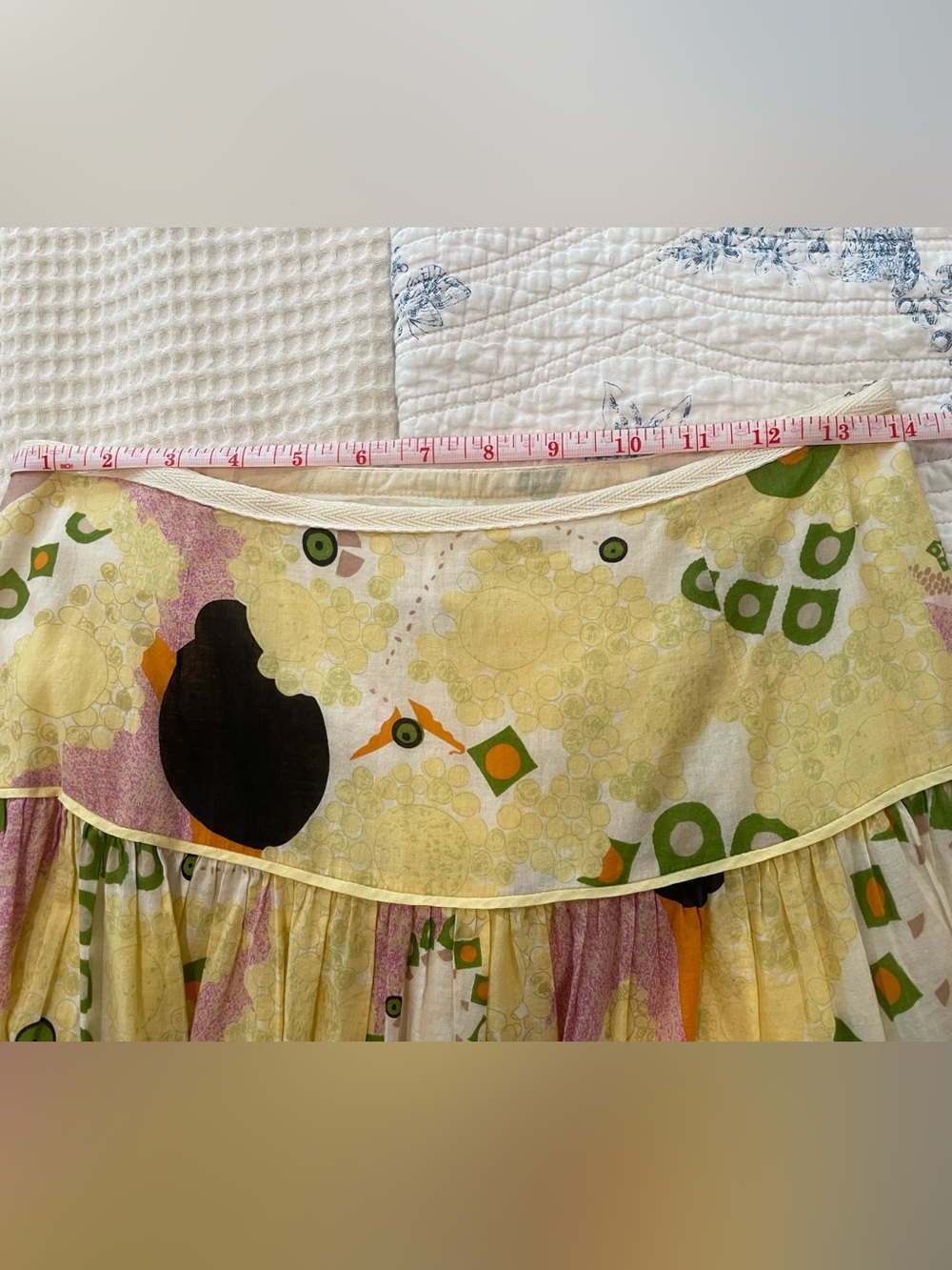 Catherine Malandrino Tiered Floral A-Line Skirt in Yellow, Pink and Black - Picture 4 of 4